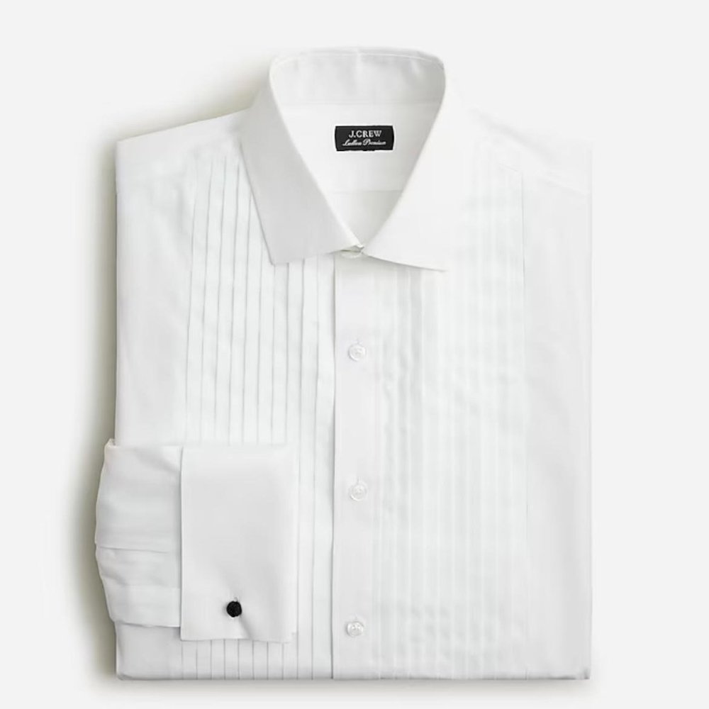 J Crew Thomas Mason Ludlow Tuxedo Shirt w/ Cuff Links M/L